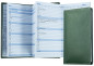 Preview: Leporello Faltkalender deutsch 2027 PREMIUM LEDER SOFT GRAIN grün (genarbt)