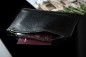 Preview: Pouch - Zipper Tasche - Banktasche PREMIUM LEDER SOFT GRAIN schwarz (genarbt)