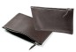 Preview: Pouch - Zipper Tasche - Banktasche PREMIUM LEDER SOFT GRAIN dunkelbraun (genarbt)
