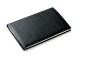 Preview: Pocket / Westentaschen Adressbuch (gebunden) PREMIUM LEDER SOFTGRAIN schwarz (genarbt)
