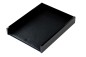 Preview: Briefablagekasten für A4 - ACRYL schwarz Kombination mit PREMIUM LEDER Softgrain schwarz (genbarbt)