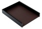 Preview: Briefablagekasten für A4 - ACRYL schwarz Kombination mit PREMIUM LEDER Softgrain dunkelbraun (genbarbt)