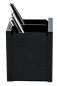 Preview: Stifteköcher DUO - ACRYL schwarz Kombination mit PREMIUM LEDER SOFTGRAIN schwarz (genarbt)