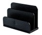 Preview: Briefständer - ACRYL schwarz Kombination mit PREMIUM LEDER SOFTGRAIN schwarz (genarbt)