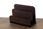 Preview: Briefständer - ACRYL schwarz Kombination mit PREMIUM LEDER SOFTGRAIN dunkelbraun (genarbt)