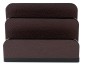 Preview: Briefständer - ACRYL schwarz Kombination mit PREMIUM LEDER SOFTGRAIN dunkelbraun (genarbt)