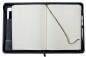 Preview: RV-Notizbuch mit Tablet Computer Fach PREMIUM LEDER SOFTGRAIN schwarz (genarbt)