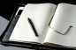 Preview: RV-Notizbuch mit Tablet Computer Fach PREMIUM LEDER SOFTGRAIN schwarz (genarbt)