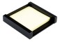 Preview: Haftnotiz Post It Spender - ACRYL schwarz Kombination mit PREMIUM LEDER SOFTGRAIN schwarz (genarbt)
