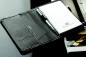 Preview: Memoblock DIN A7 PREMIUM LEDER VINTAGE Anilin schwarz