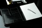 Preview: RV-Schreibmappe DIN A4 mit iPad Fach PREMIUM LEDER VINTAGE Anilin schwarz