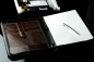 Preview: RV-Schreibmappe DIN A4 mit iPad Fach PREMIUM LEDER VINTAGE Anilin marronebraun
