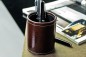 Preview: Stifteköcher PREMIUM LEDER VINTAGE marrone