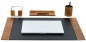Preview: Schreibunterlage mit 2 Seitenleisten PREMIUM LEDER VINTAGE Anilin cuoiobraun