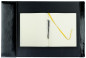 Preview: Schreibunterlage 65x45 mit Klappleiste inkl. Block + Kalender 2026/2027 PREMIUM LEDER VINTAGE Anilin schwarz
