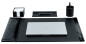 Preview: Schreibunterlage 65x45 mit Klappleiste inkl. Block + Kalender 2026/2027 PREMIUM LEDER VINTAGE Anilin schwarz