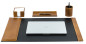 Preview: Schreibunterlage 65x45 mit Klappleiste inkl. Block + Kalender 2026/2027 PREMIUM LEDER VINTAGE Anilin cuoiobraun