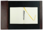 Preview: Schreibunterlage 65x45 mit Klappleiste inkl. Block + Kalender 2026/2027 PREMIUM LEDER VINTAGE Anilin marronebraun