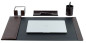 Preview: Schreibunterlage 65x45 mit Klappleiste inkl. Block + Kalender 2026/2027 PREMIUM LEDER VINTAGE Anilin marronebraun