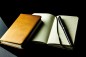 Preview: Pocket Notizbuch (gebunden) PREMIUM LEDER VINTAGE cuoiobraun