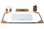 Preview: Schreibunterlage mit 4 Ecken + Papierblock PREMIUM LEDER VINTAGE cuoiobraun