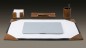 Preview: Schreibunterlage mit 4 Ecken + Papierblock PREMIUM LEDER VINTAGE cuoiobraun
