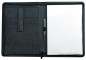 Preview: RV-Schreibmappe DIN A4 mit iPad Fach PREMIUM LEDER MANHATTAN schwarz mit Paglia Narbung