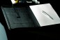 Preview: RV-Schreibmappe DIN A4 mit iPad Fach PREMIUM LEDER MANHATTAN schwarz mit Paglia Narbung