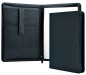 Preview: RV-Schreibmappe DIN A4 mit iPad Fach PREMIUM LEDER MANHATTAN schwarz mit Paglia Narbung
