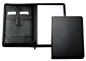Preview: RV-Schreibmappe DIN A4 mit iPad Fach PREMIUM LEDER MANHATTAN schwarz mit Paglia Narbung