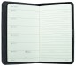 Preview: Pocket Kalenderbuch DIN A6 2027 PREMIUM LEDER MANHATTAN schwarz mit Paglia Narbung