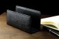 Preview: Briefständer PREMIUM LEDER Manhattan schwarz mit PAGLIA Narbung
