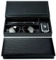 Preview: Ablagekasten mit Deckel PREMIUM LEDER MANHATTAN schwarz mit Paglia Narbung