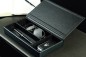 Preview: Ablagekasten mit Deckel PREMIUM LEDER MANHATTAN schwarz mit Paglia Narbung