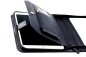 Preview: Media Tablet Schreibmappe DIN A5 PREMIUM LEDER MANHATTAN schwarz mit Paglia Narbung