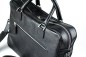 Preview: Akten- & Notebooktasche mit Schultergurt PREMIUM LEDER MANHATTAN schwarz mit Paglia Narbung
