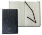 Preview: Notizbuch DIN A5 schmal (gebunden) PREMIUM LEDER MANHATTAN schwarz mit Paglia Narbung