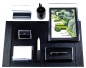 Preview: Schreibtisch Set "OXFORD" 8-teilig PREMIUM LEDER PAGLIA schwarz
