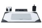 Preview: Schreibunterlage mit 4 Ecken + Papierblock PREMIUM LEDER MANHATTAN Paglia schwarz