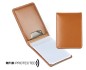 Preview: Kartenetui mit 24 Klarsichthüllen CAMBRIDGE Top Grain Rindspaltleder hellbraun - RFID Protected