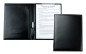 Preview: Klemmbrettmappe DIN A4 mit Blockklemme in CAMBRIDGE Top Grain Rindspaltleder mit heller Kontrastnaht schwarz
