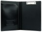 Preview: Klemmbrettmappe DIN A4 mit Blockklemme in CAMBRIDGE Top Grain Rindspaltleder mit heller Kontrastnaht schwarz