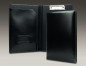 Preview: Klemmbrettmappe DIN A4 mit Blockklemme in CAMBRIDGE Top Grain Rindspaltleder mit heller Kontrastnaht schwarz