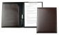Preview: Klemmbrettmappe DIN A4 mit Blockklemme in CAMBRIDGE Top Grain Rindspaltleder mit heller Kontrastnaht dunkelbraun