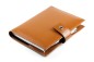 Preview: Notizbuch DIN A5 (auswechselbar) mit Verschlusslasche, CAMBRIDGE Top Grain Leder hellbraun