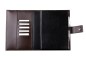 Preview: Notizbuch DIN A5 (auswechselbar) mit Verschlusslasche, CAMBRIDGE Top Grain Leder dunkelbraun