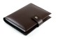Preview: Notizbuch DIN A5 (auswechselbar) mit Verschlusslasche, CAMBRIDGE Top Grain Leder dunkelbraun