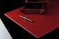 Preview: Schreibunterlage 65 x 45, CAMBRIDGE Top Grain Rindspaltleder mit heller Kontrastnaht, rot