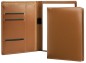 Preview: Schreibmappe DIN A5, incl. Memoblock CAMBRIDGE Top Grain Leder mit heller Kontrastnaht hellbraun