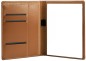 Preview: Schreibmappe DIN A5, incl. Memoblock CAMBRIDGE Top Grain Leder mit heller Kontrastnaht hellbraun